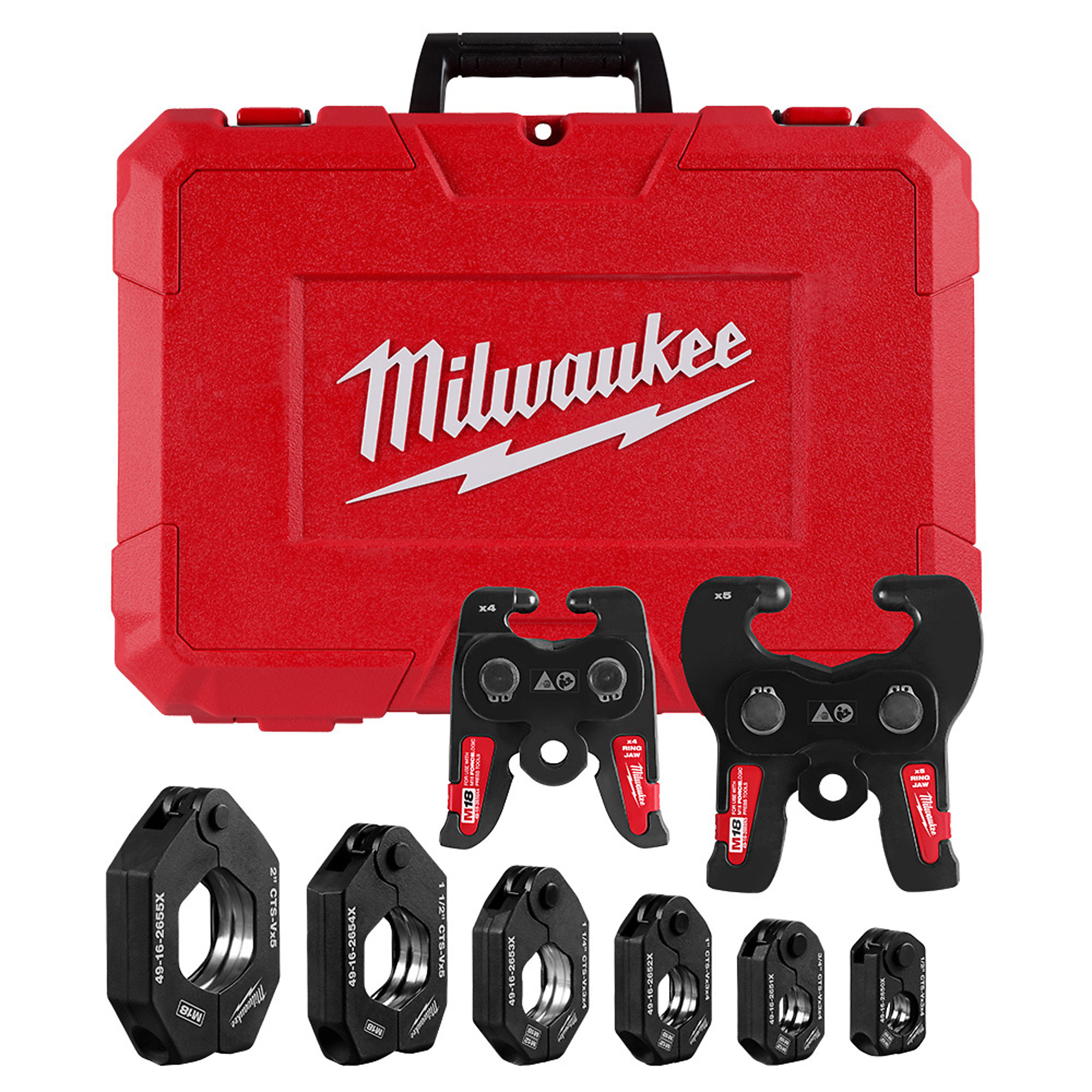 Milwaukee, 1/2" - 2" CTS-V Pivoting Press Ring Kit for M18™ FORCE LOGIC™ Press Tools, Model# 49-16-2692X